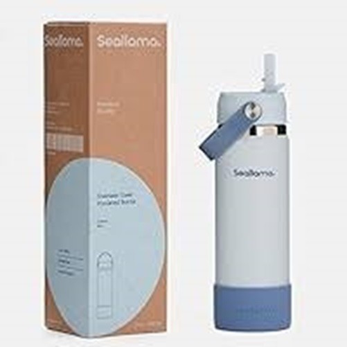 SEA LLAMA COSTAL BLUE STAINLESS STEEL INSULATED WATER BOTTLE 21 OZ NEW LAST ONE