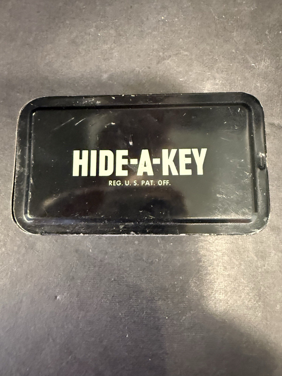 Vintage 1970s Magnetic Hide A Key Storage Metal Slider Box Tray Emergency Spare