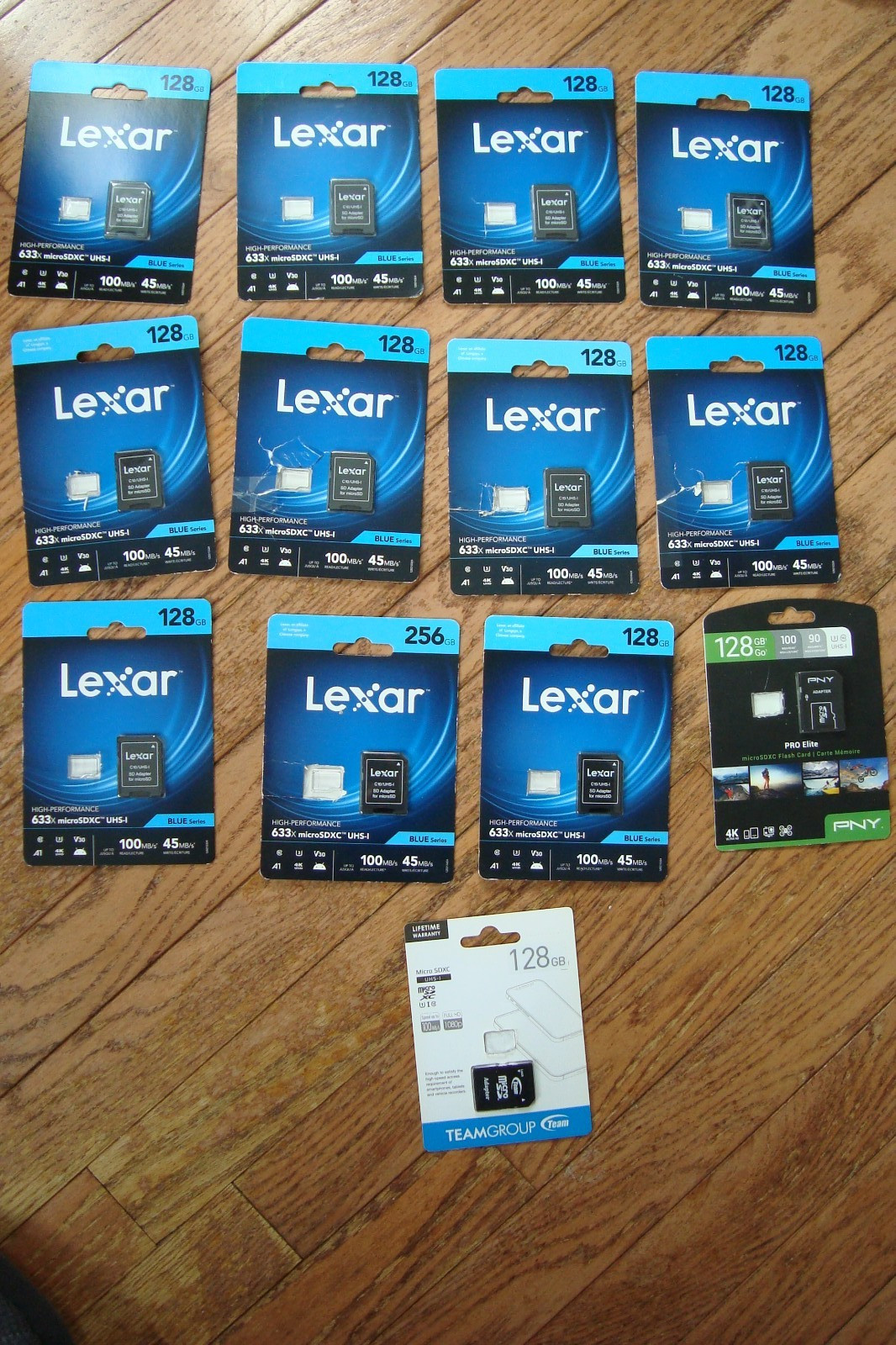 LOT OF 13 NEW SEALED LEXAR PNY & TEAMGROUP MICRO SD ADAPTER ONLY ( PLEASE READ )