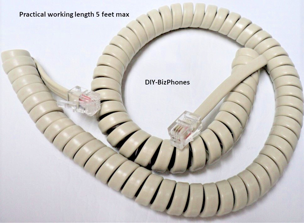 2-Pack Ash 9Ft Comdial Phone Handset Cord Executech 6400 6600 6700 Series Curly