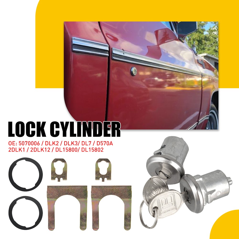 Pair Set Door Lock Cylinder Kit w/Keys For Truck Chevrolet C10 C20 C30 1965-1987