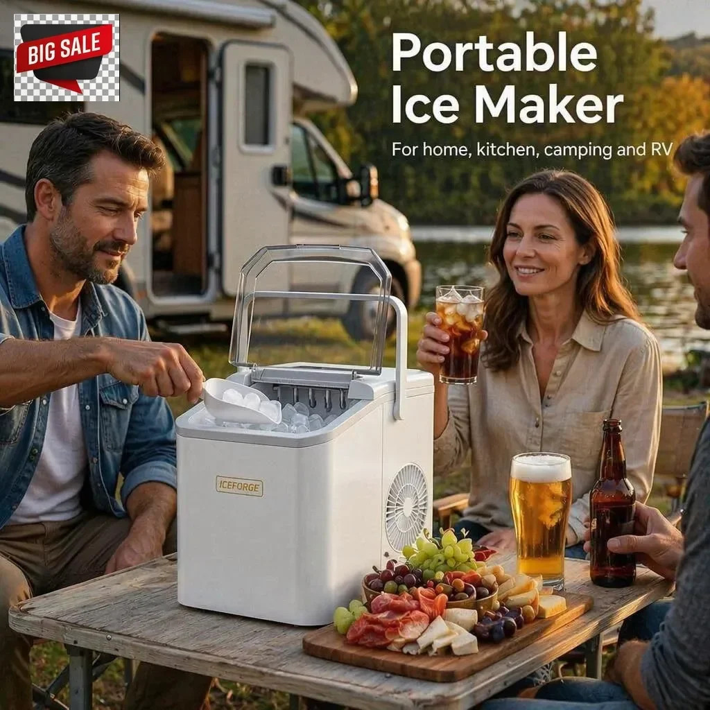 Countertop Ice Maker, Portable Ice Maker Machine, 6-Minute Fast Bullet Ice Maker