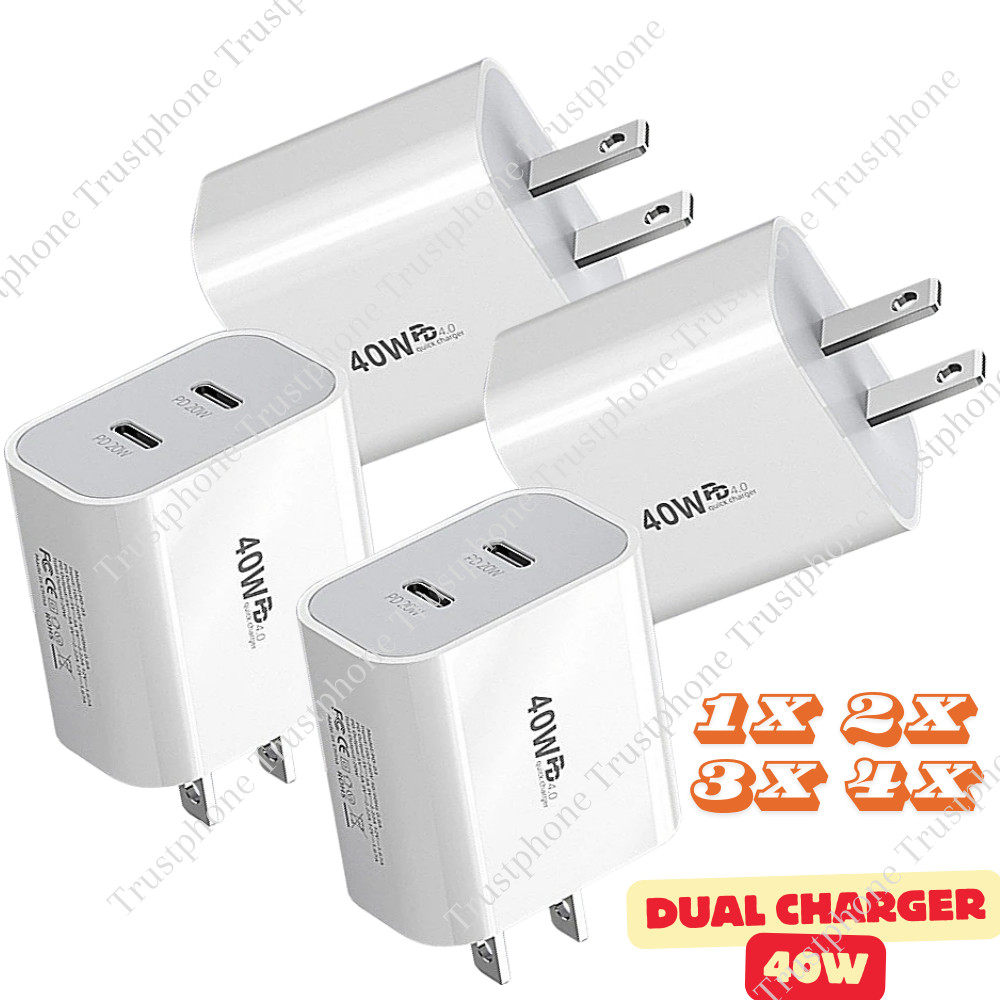 40W Fast Charger Block USB Type C Wall Power Adapter For iPhone 14 13 12 11 XR 8