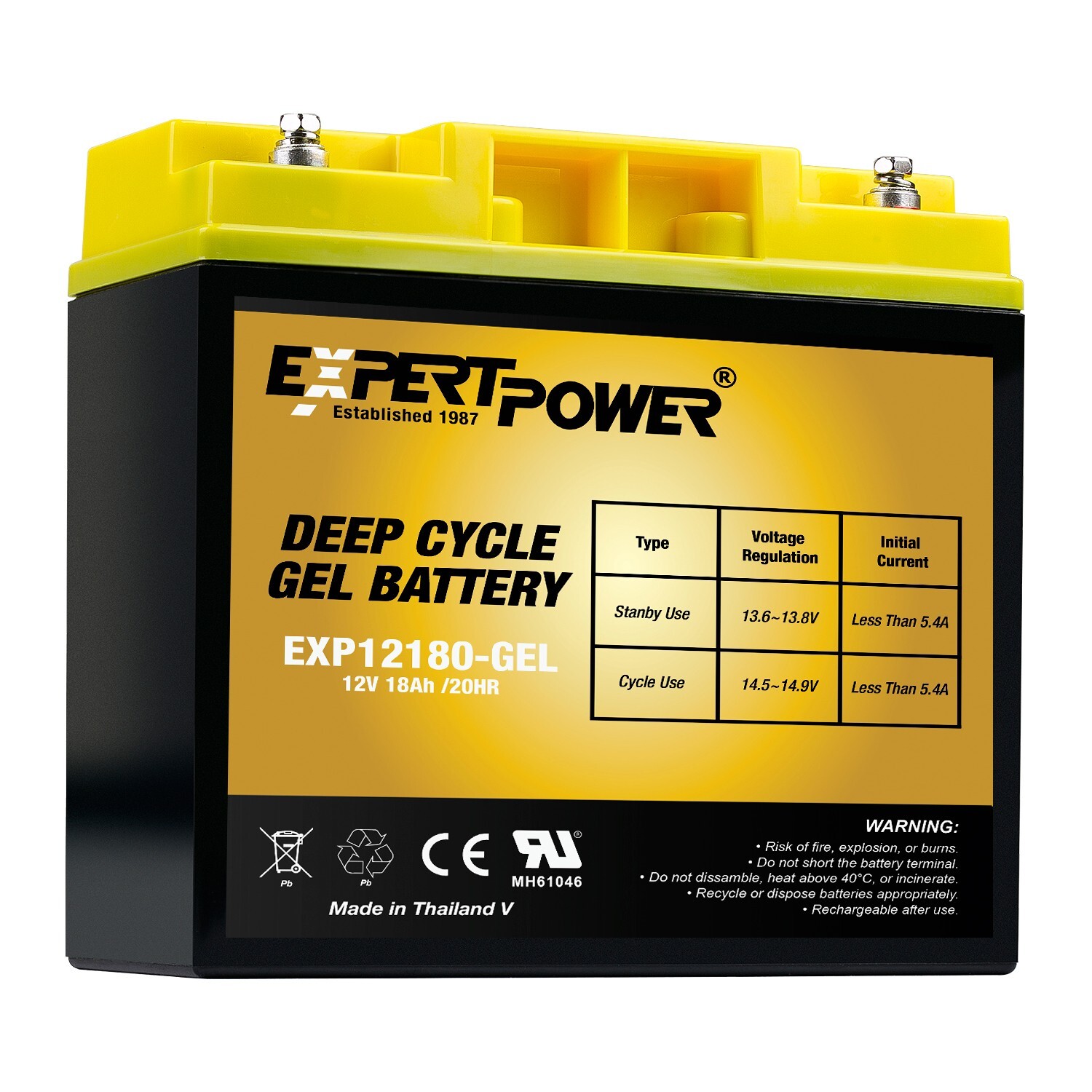 Replacement Battery 12V 18AH GEL Battery General Purpose Deep Cycle VRLA