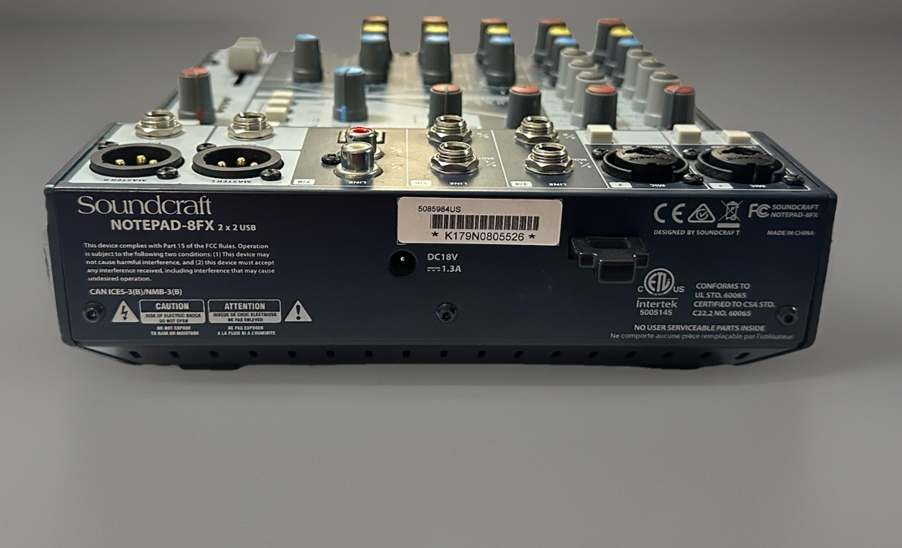 Soundcraft ‎Notepad-8FX Analog Mixer USBx2 Podcast