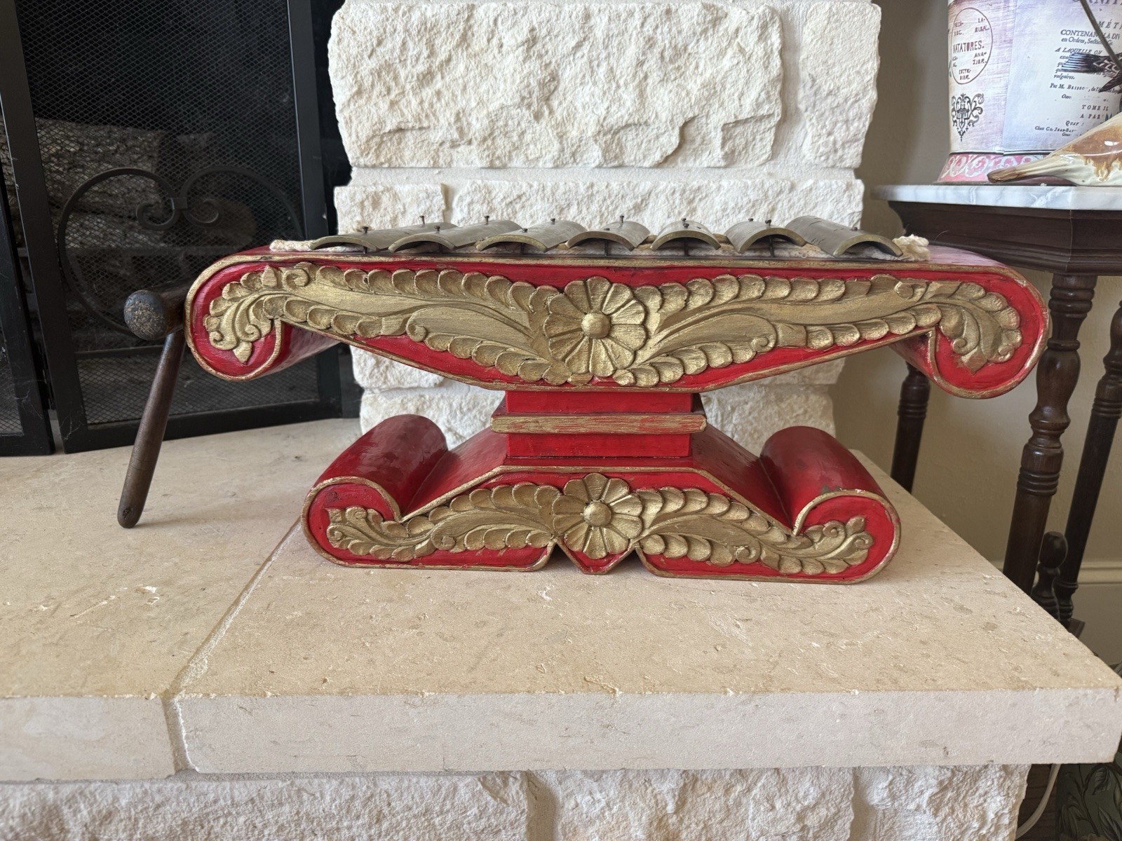 Antique Balinese Gamelan Metallophone Saron Carved Wood