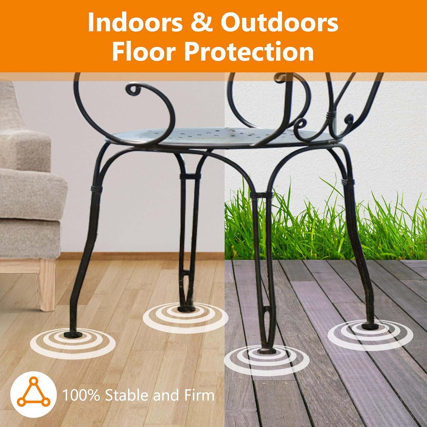 24-Pack Wrought Iron Patio Furniture Feet Caps 1-1/2 Inch round Plastic Outdoor