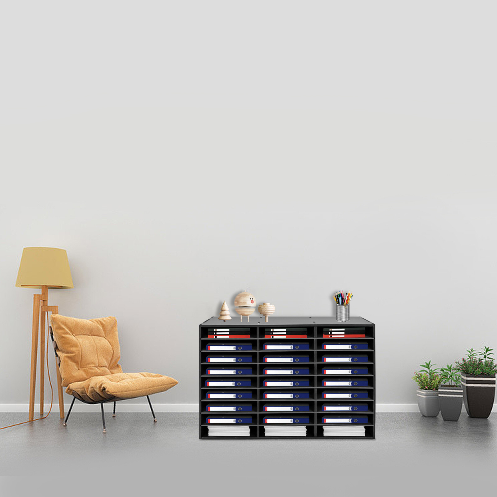 27 Slots Literature Newspaper Magazine Holder File Organizer Disassemble Boards