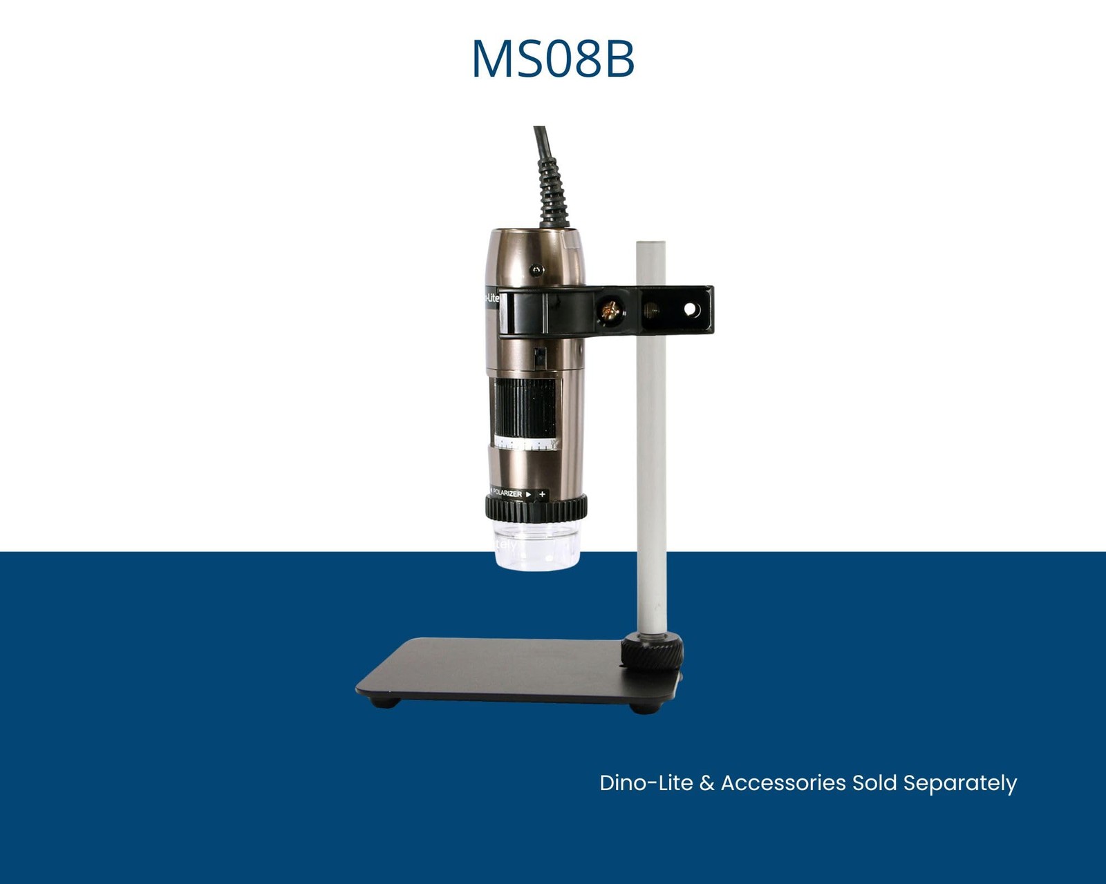 Compact Black Metal Microscope Stand Adjustable Height Travel Friendly Design