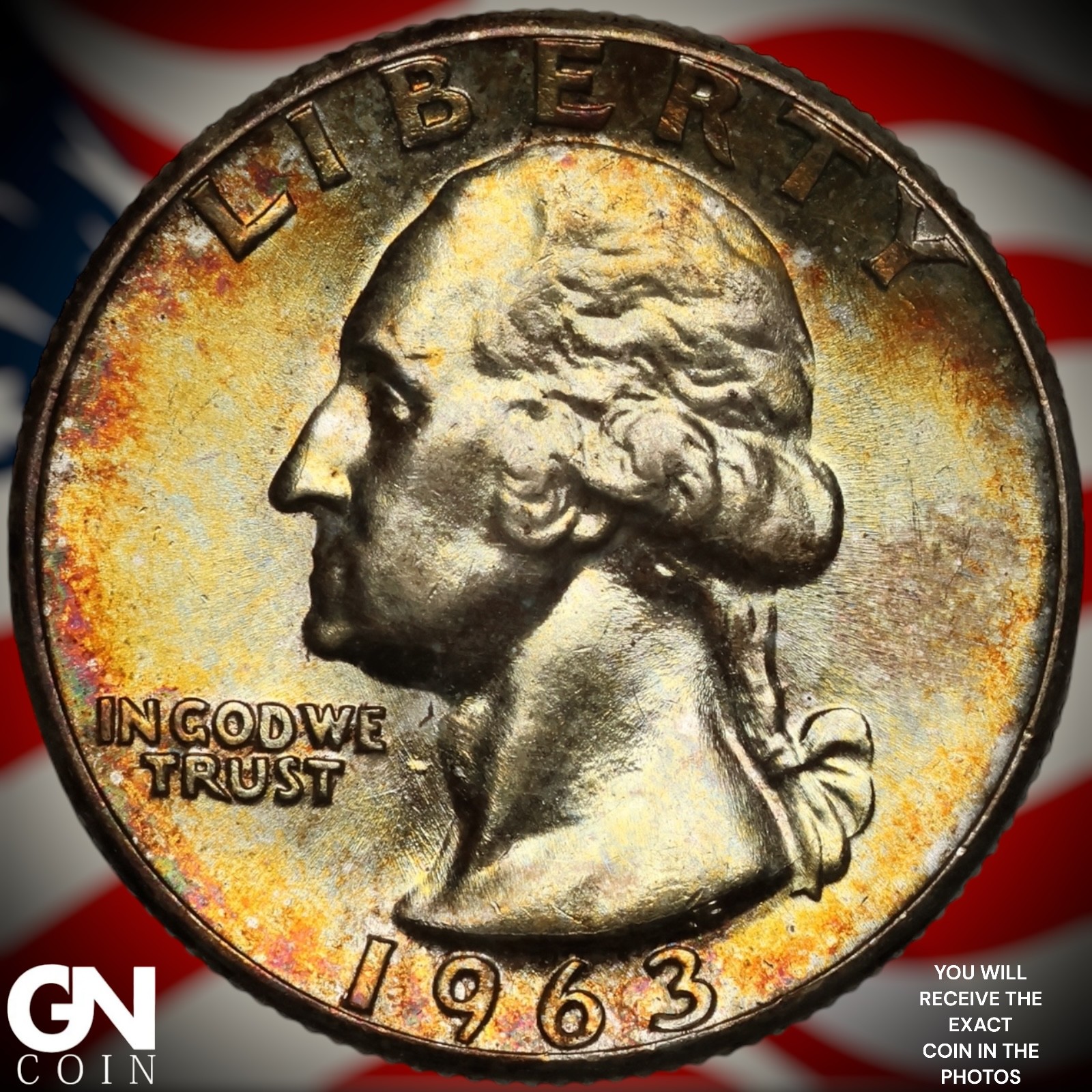 1963 P COLOR Washington Quarter A6625