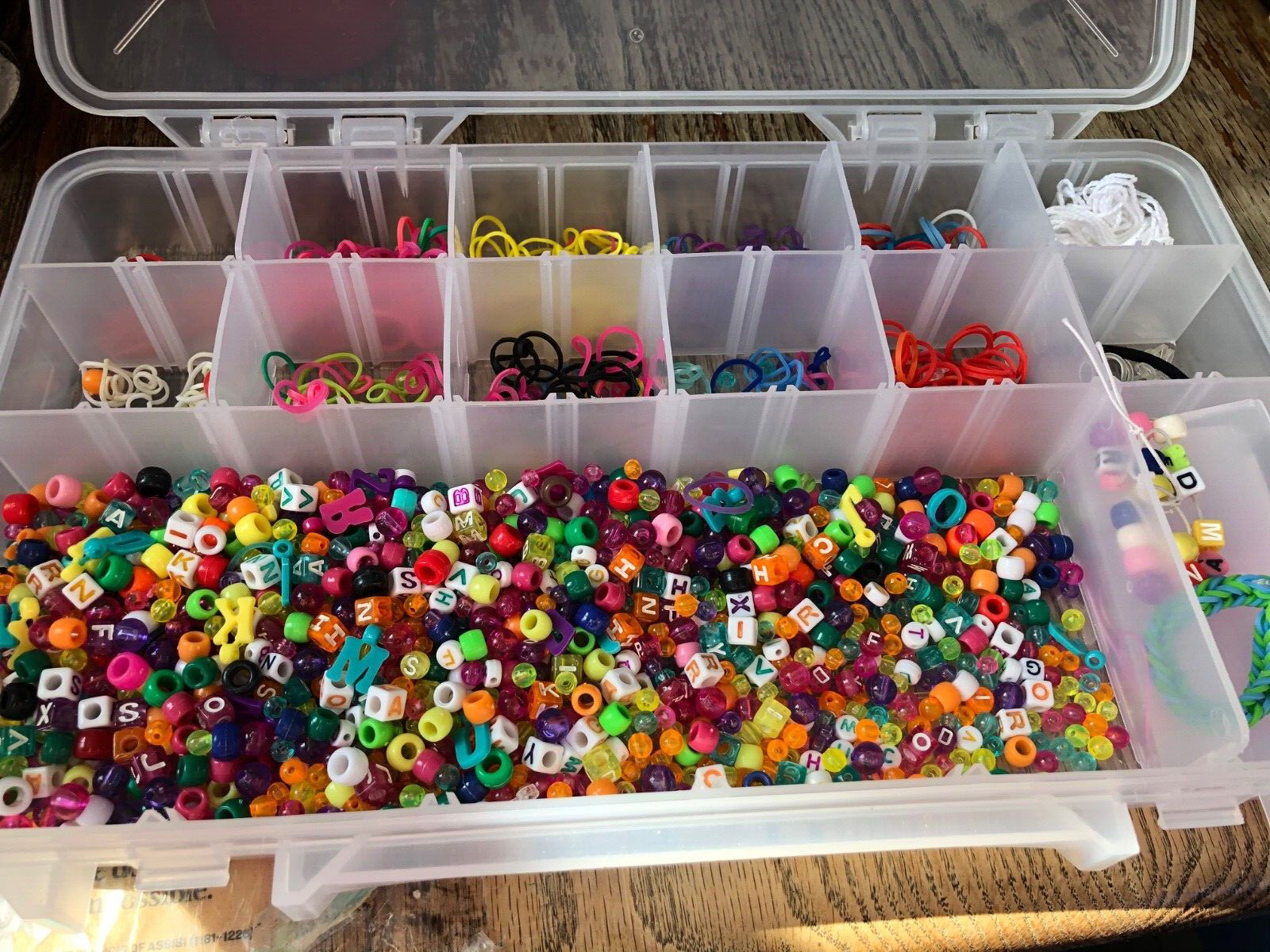 Bead Lot Multi Color Assortment w/ Clear Plastic Storage Box