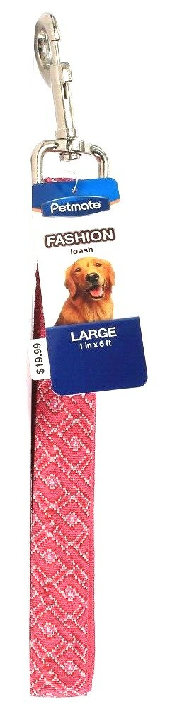 1 Count Petmate Pink Geo Jacquard Large 1 In X 6 Ft Fashion Leash