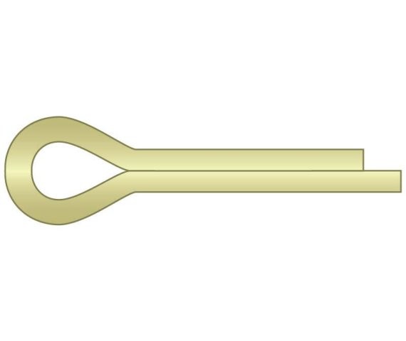 Cotter Pin M6.3 x 63 Carbon Steel Zinc Yellow ASME B18.8.6M (5 Pieces)