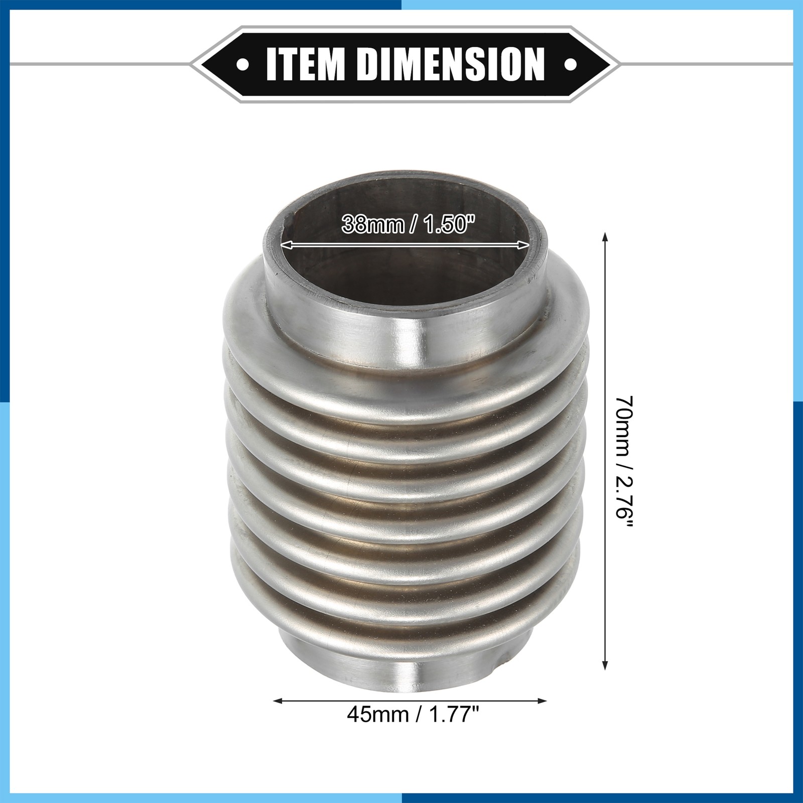 1.5"x2.76" Universal fit for auto Exhaust Flexible Pipe Bellows
