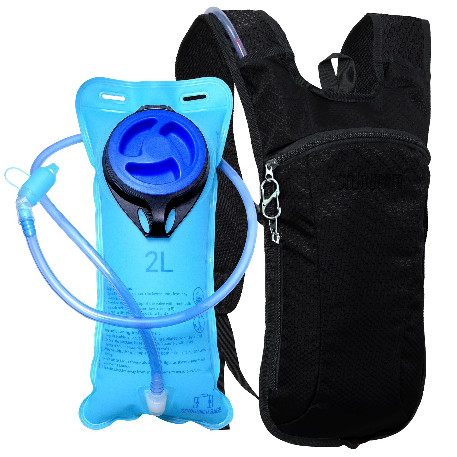 Sojourner Rave Black Hydration Pack - Hydration Backpack - Hydropack with 2L ...