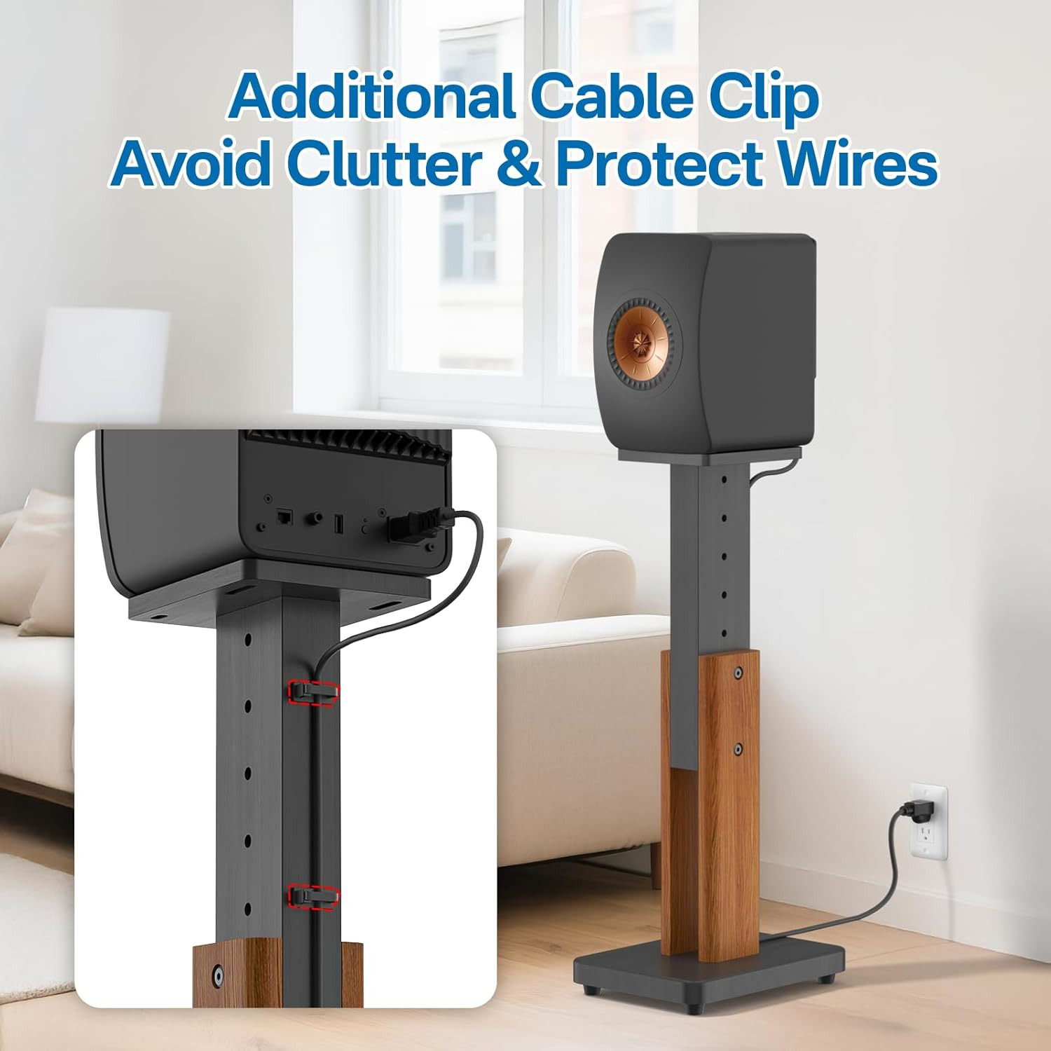 Heavy Duty Adjustable Speaker Stands Pair for KEF LS50 Meta Wireless Speaker