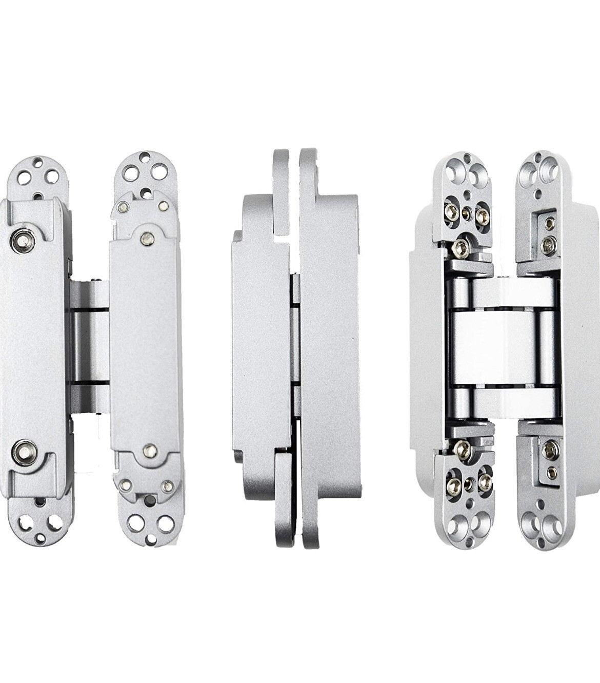 One HLM Optimo 6 Inch Invisible Hinge 180° Concealed Hinge, Zinc Alloy, Silver