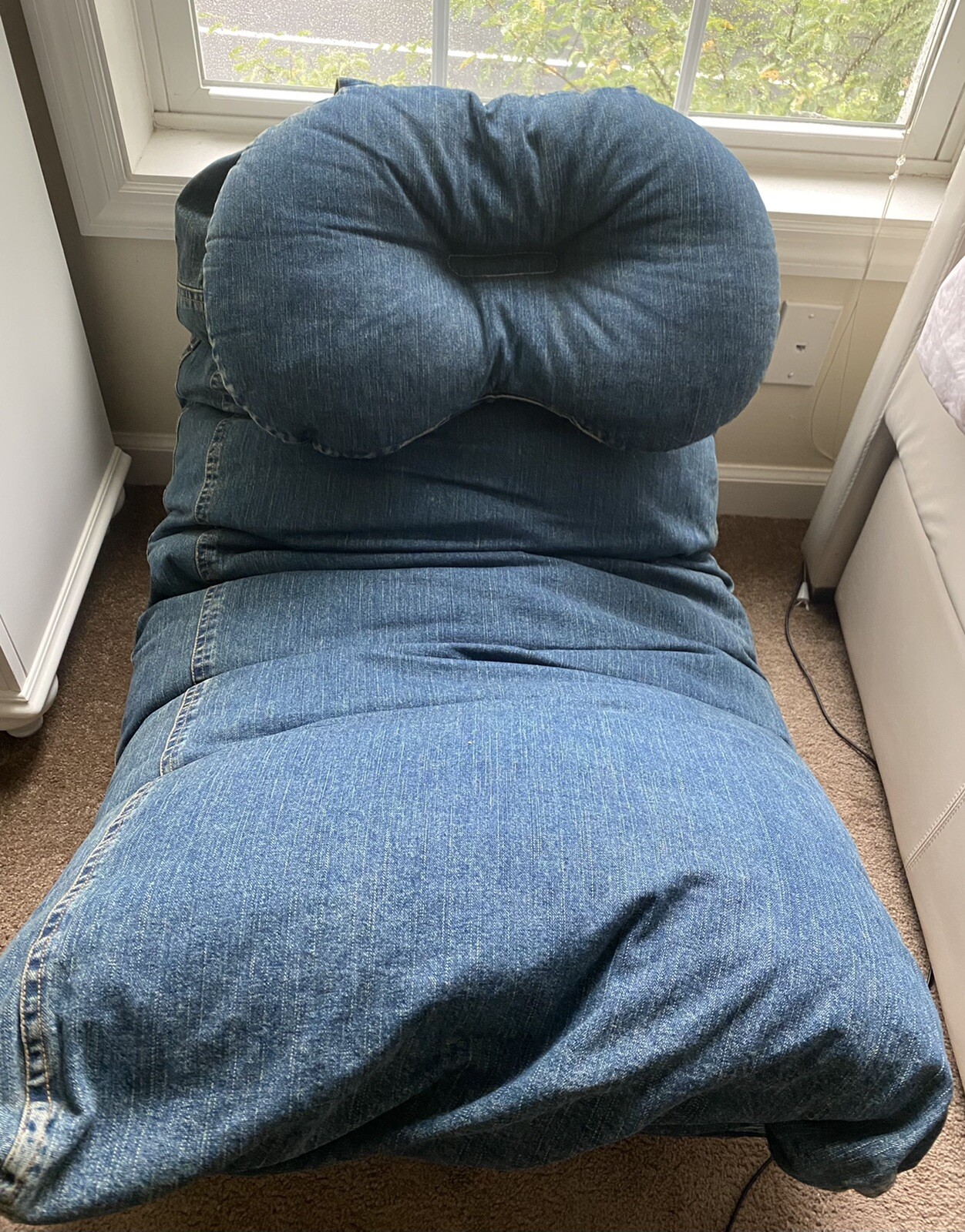 Pottery Barn Teen Jeans Denim Fabric Mini Rocker Gaming Chair. Local Pickup