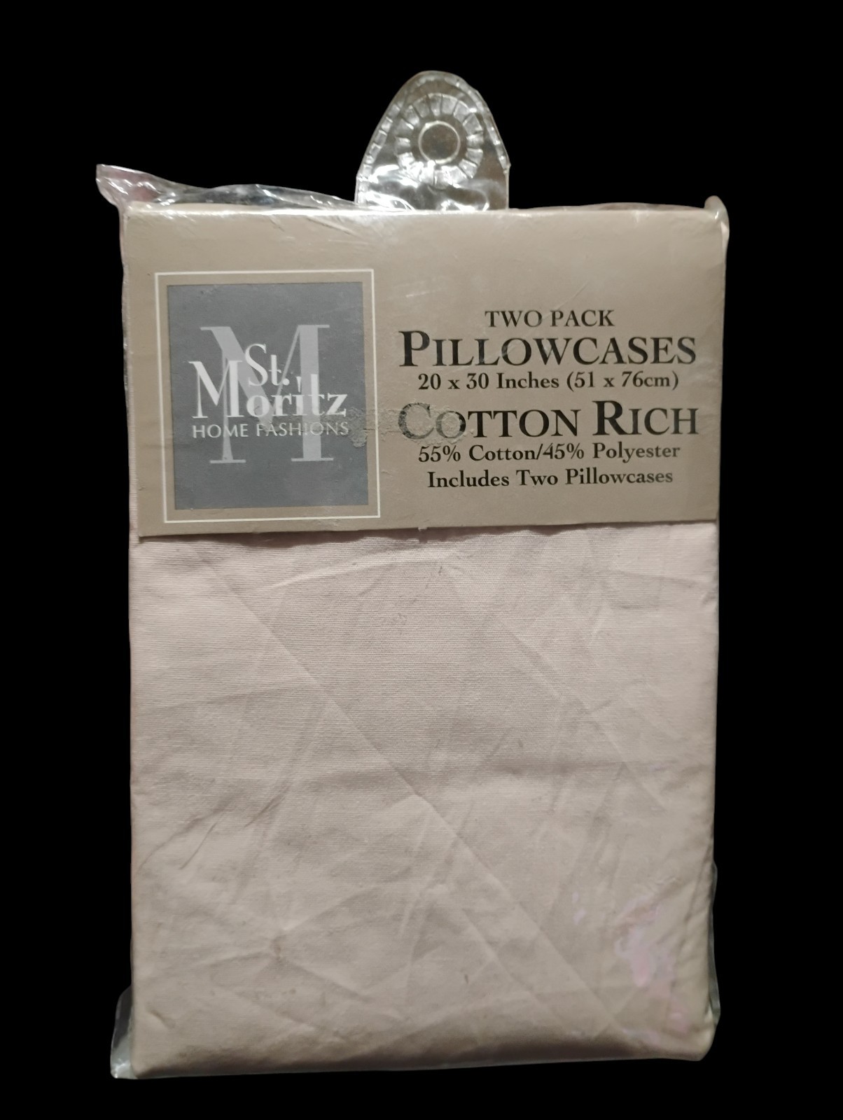 St.Moritz Two Pack PillowCases Cotton Rich 55% Cotton/45% Polyester 20x30