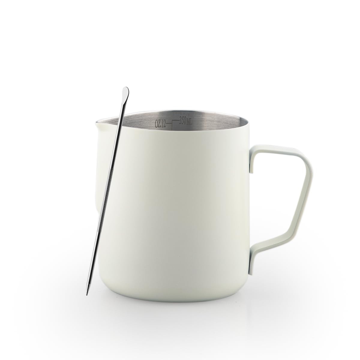 Vaso espumador leche, jarra de leche 350 ml (12 oz), acero inoxidable reforzado.