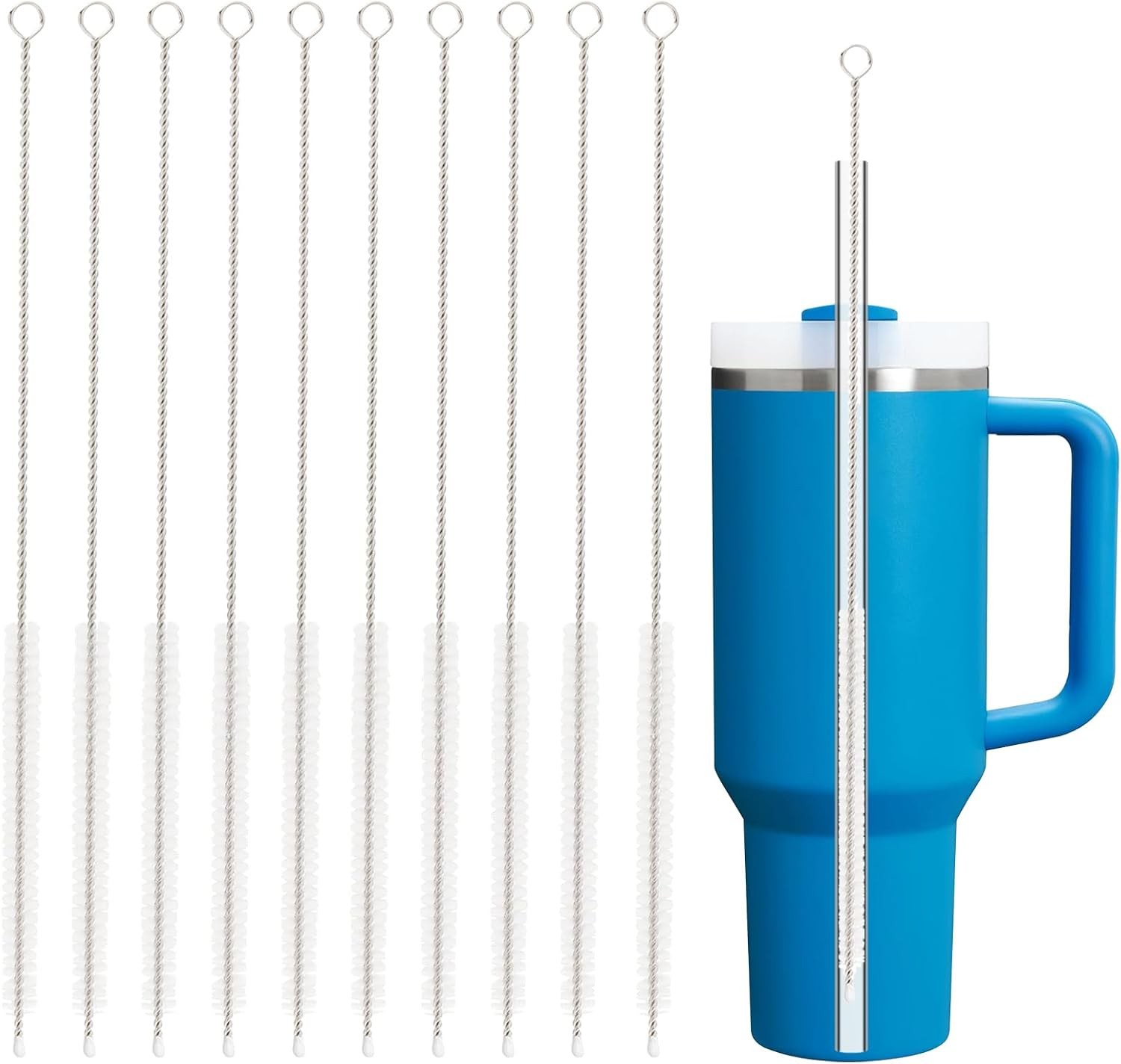 Straw Cleaner Brush for Stanley, 10Pcs Extra Long Straw Cleaning Brush for 40oz