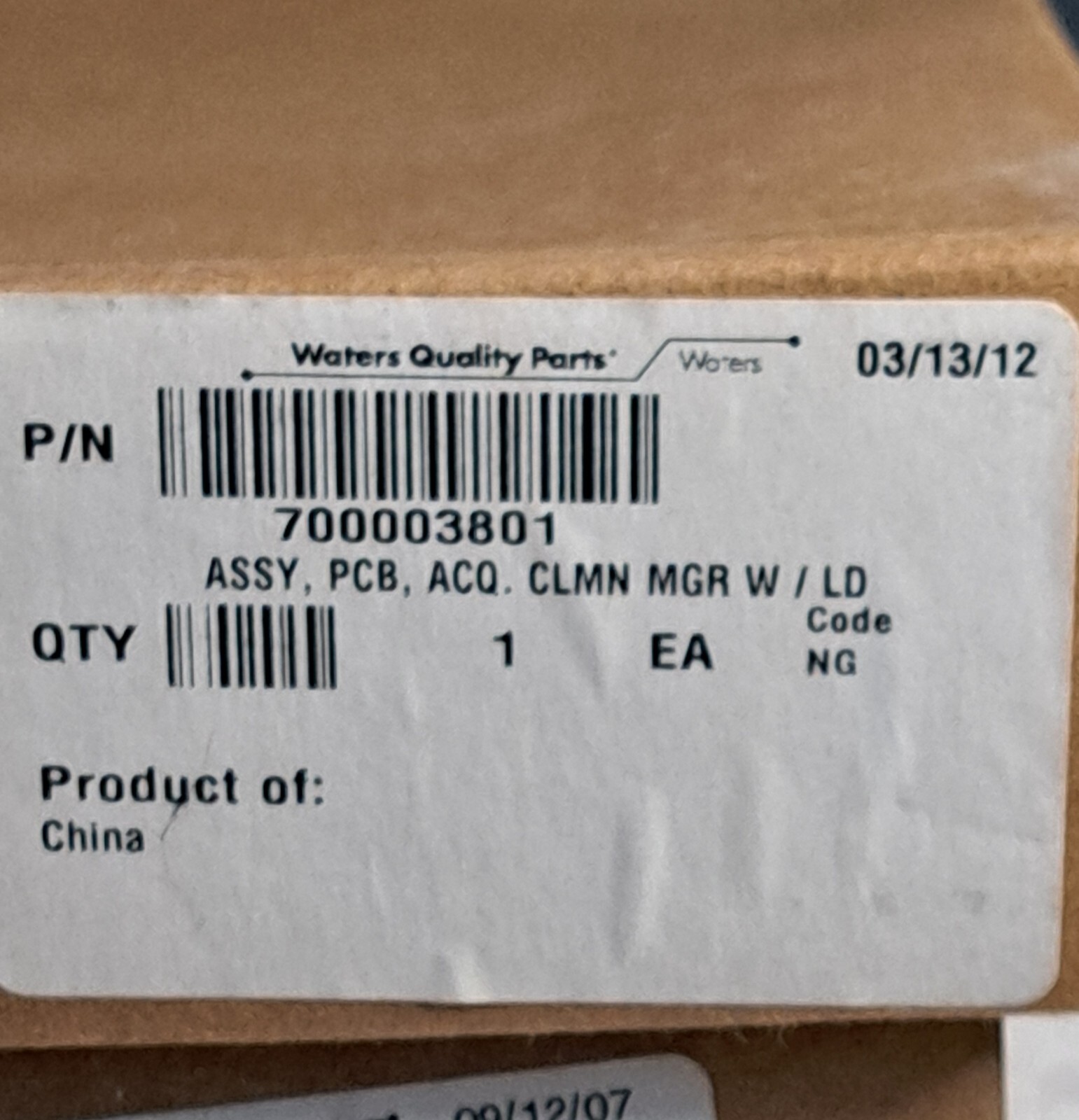 Waters 700003801 ASSY PCB ACQ Column Manager w/ LD New Old Stock, Sealed