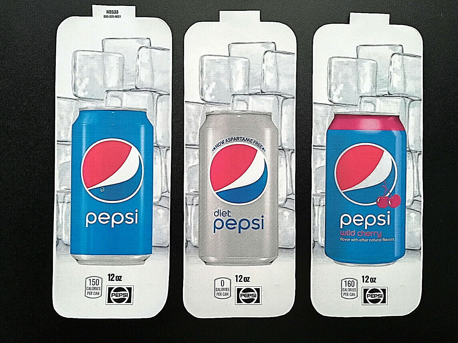 (3) Royal Vendors Chameleon CUSTOM "Pepsi" 12 oz Can Vend Label (Flavor Strip)