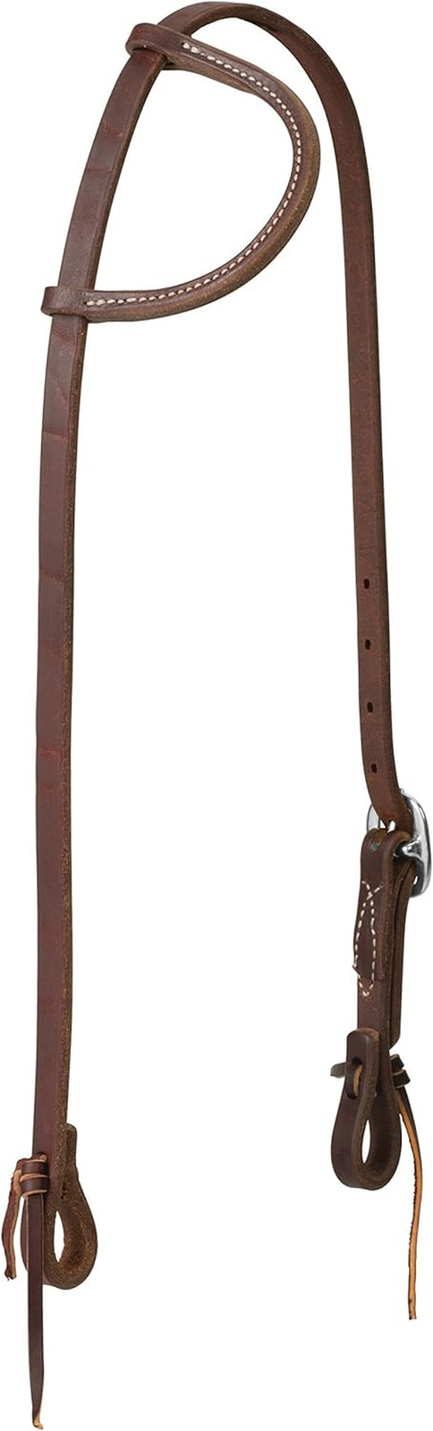 Working Tack Sliding Ear Stainless Steel Single Buckle Headstall, Oiled Canyon R