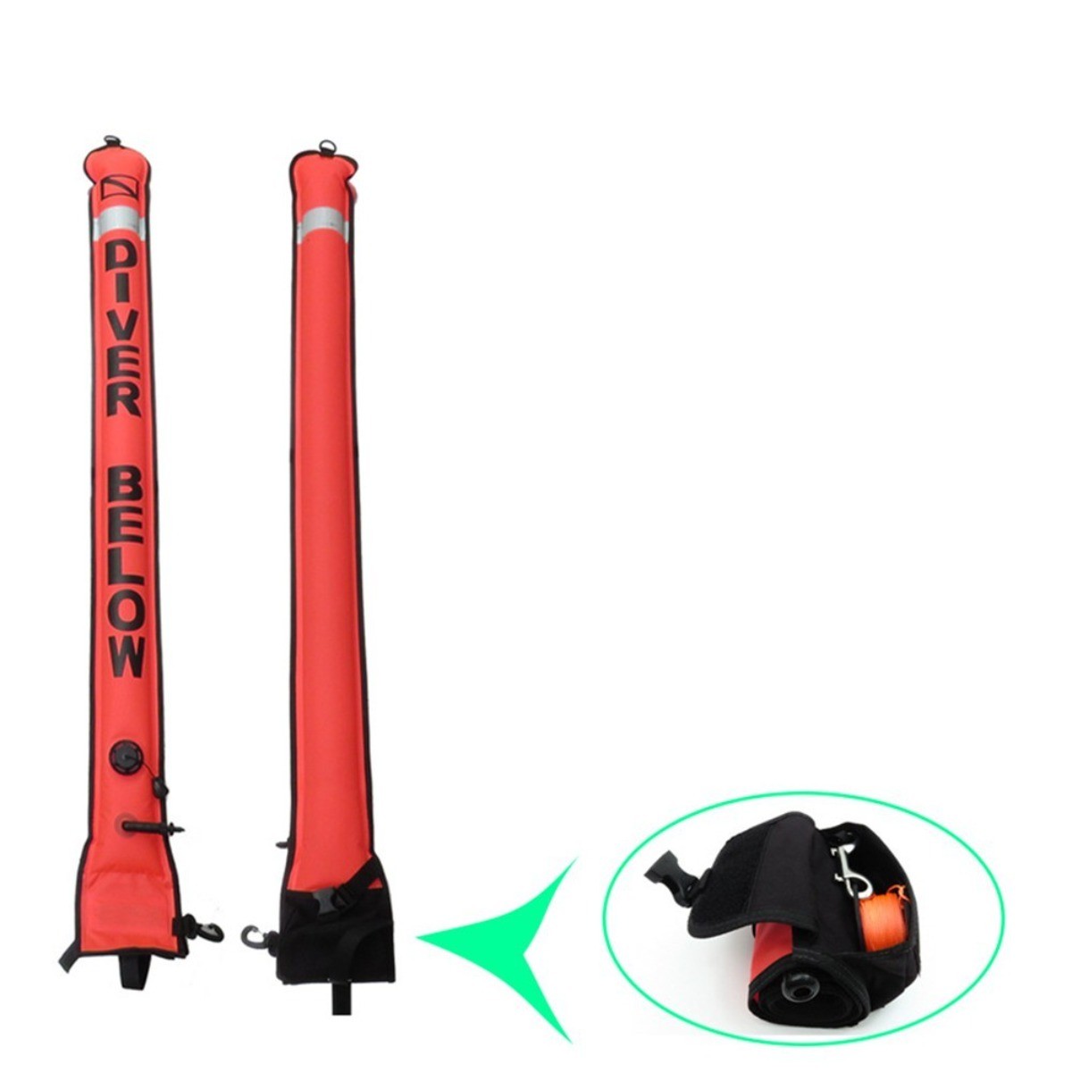 For Underwater Signaling Scuba Diving SMB With Spool And Snap 120x15cm