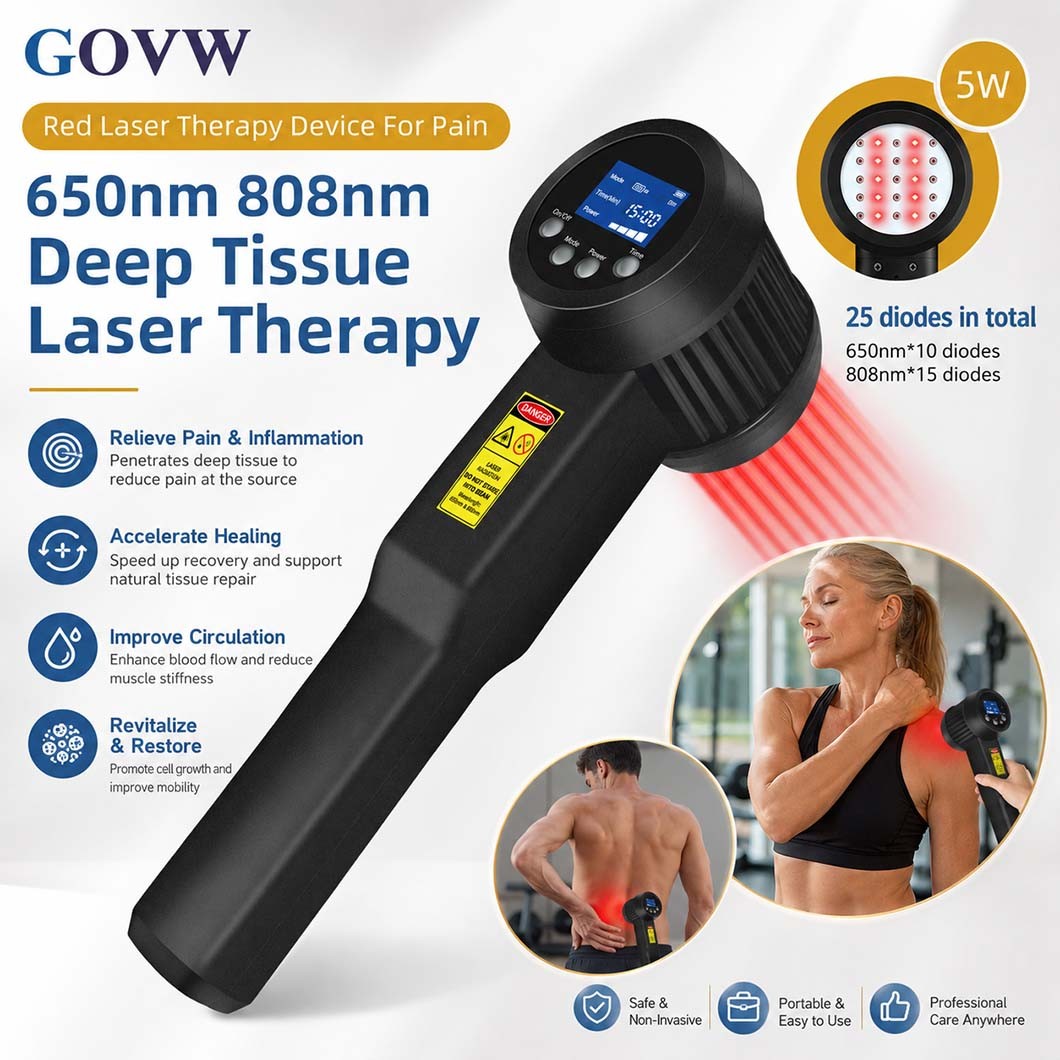 High Power 5W Laser Therapy Machine 650nm 808nm Pain Relief Human Body Home Care