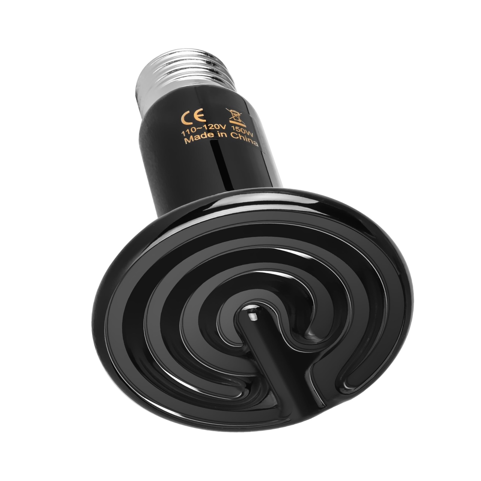 Reptile Heat Lamp 150W Ceramic Emitter, No 150 Watts, 1 Pcs (Black)