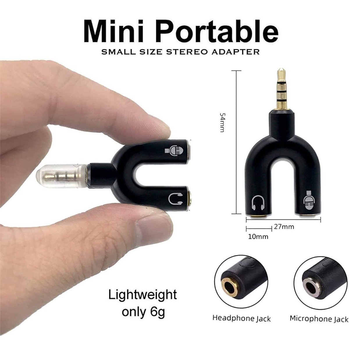 3.5mm Audio Y Splitter Headphone Adapter