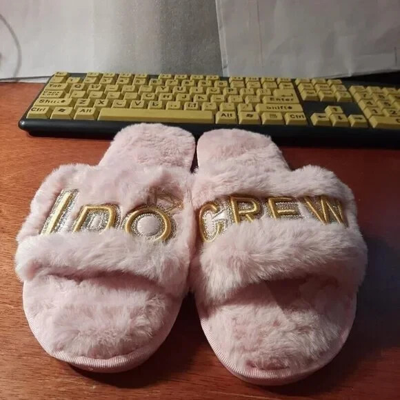 NEW ! Women Giftable I Do&I Do Crew Bride Slippers Wedding Pink SizeS7-8/EU38-39