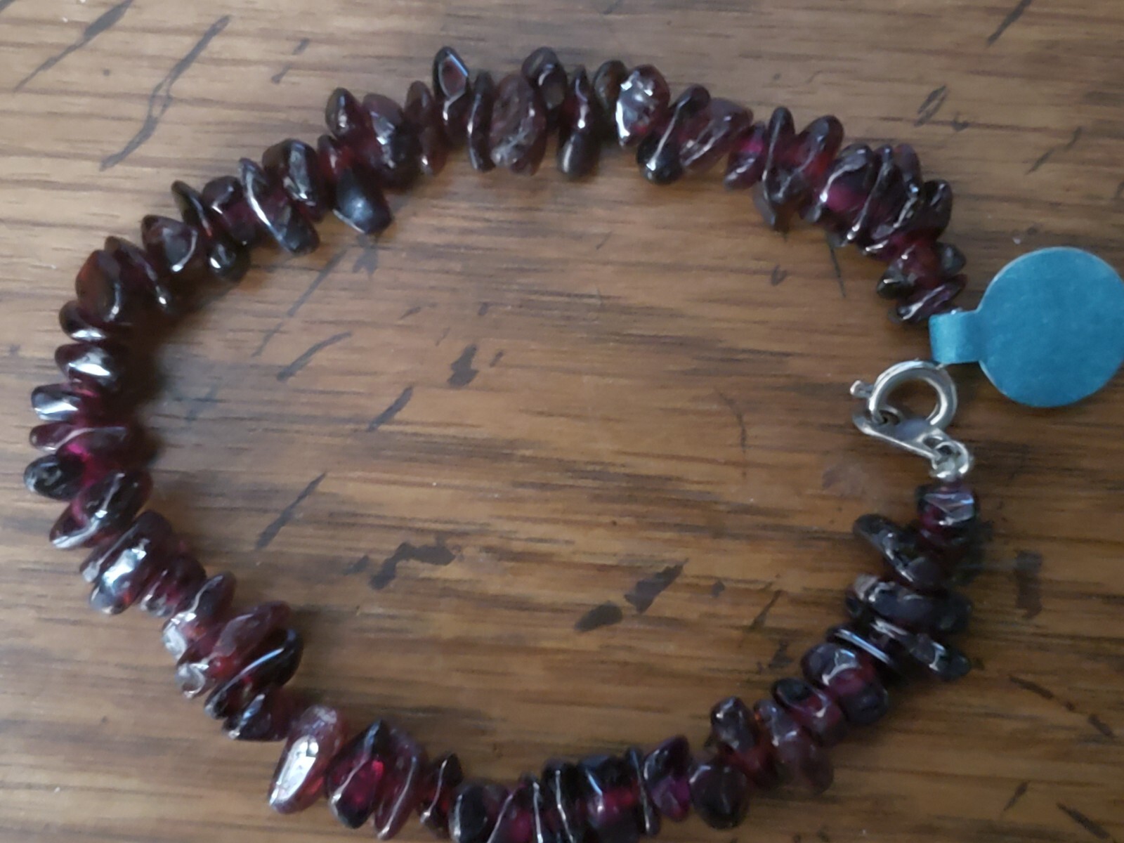 Genuine NATURAL * GARNET * STONE BRACELET, 7.5 INCHES Long, Handmade in USA
