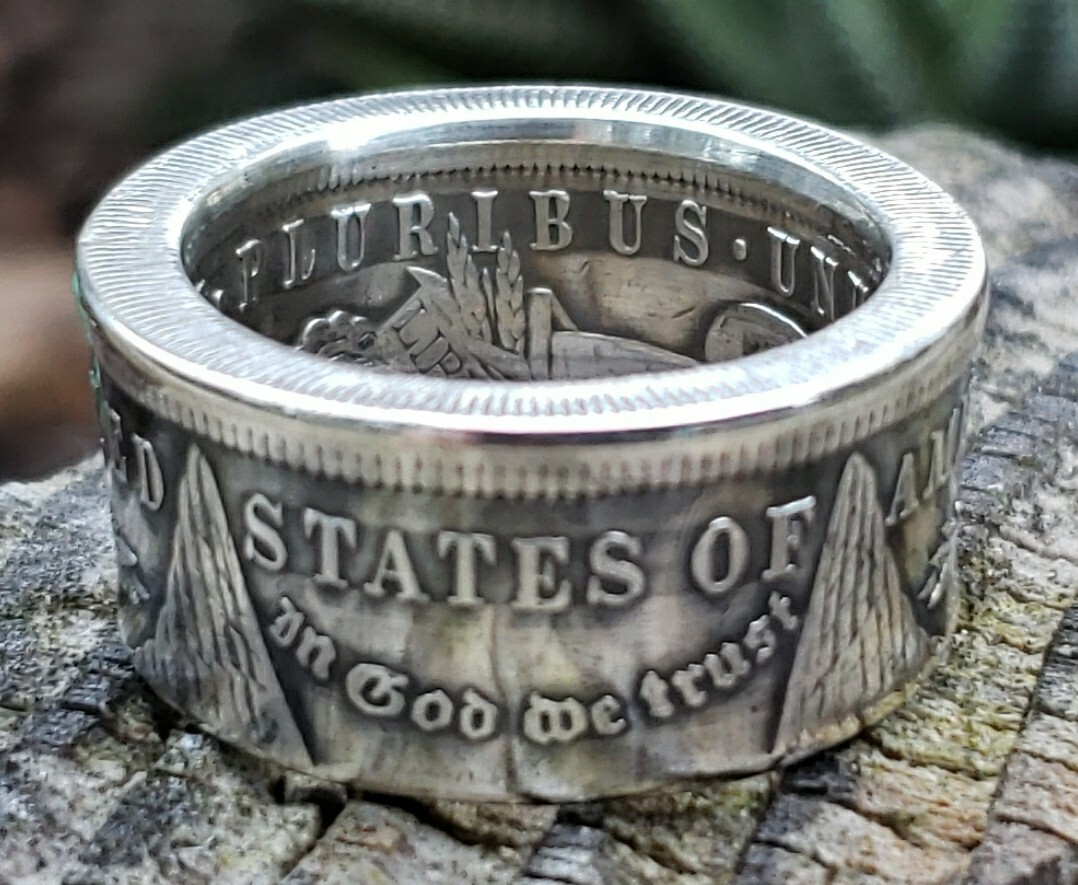 Real Silver Dollar Coin Ring size 14 1/2