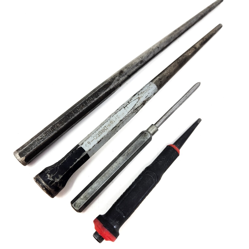 4 Pcs Williams P26, Dasco 603, Craftsman and Unbranded Punch Set, Hand Tools