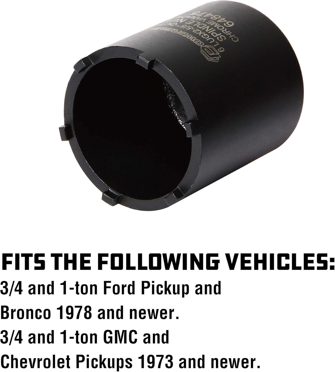 Powerbuilt Spindle Socket, 6 Outer Black, 6 Lug, Remove Spindle Nuts, 2-5 Inch O