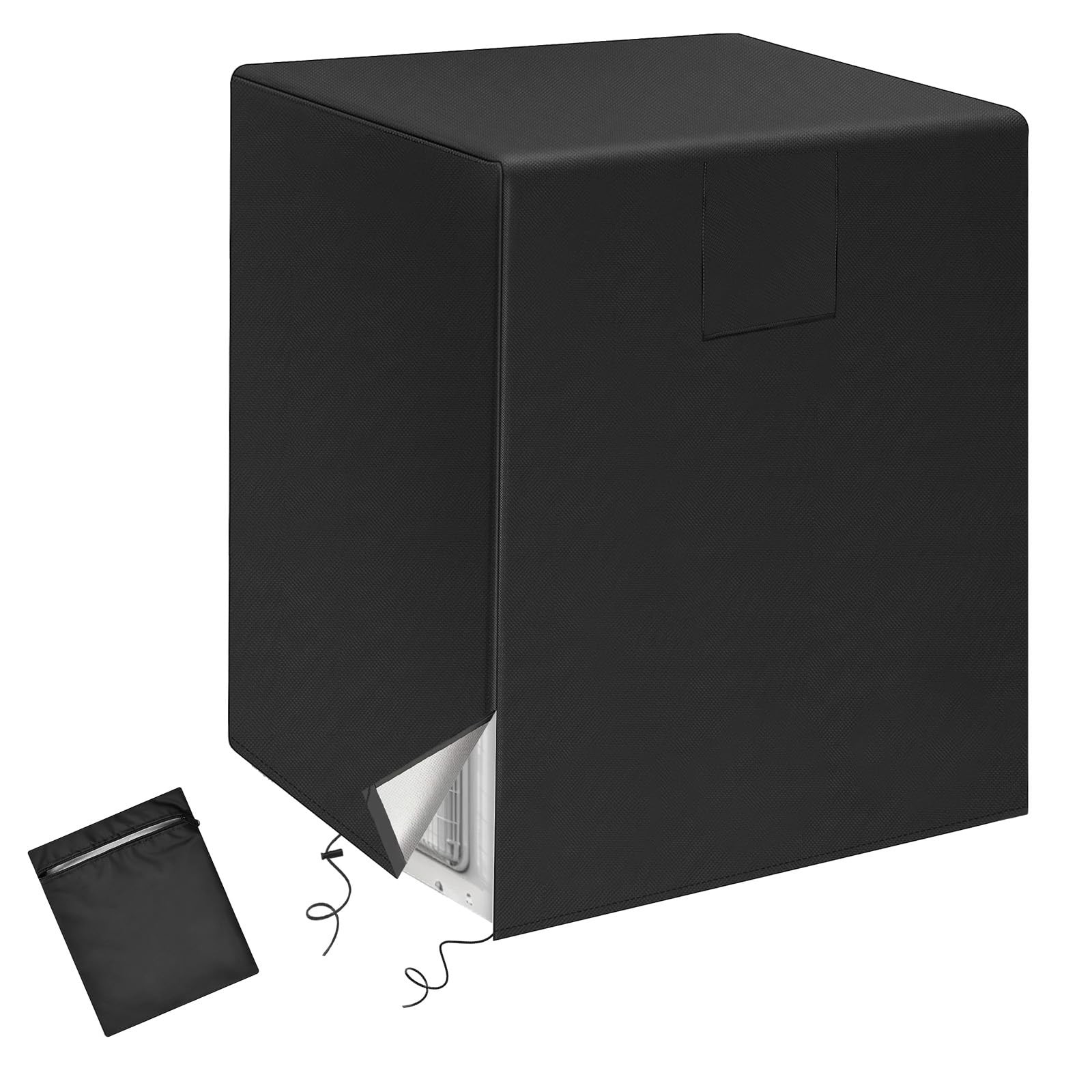AC Cover Outdoor 24x24x30 Durable Square Black Wind Water Leafproof Unit