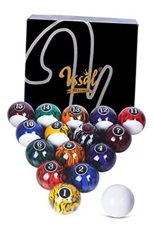 Classic Dark Marble Billiard Balls Set - Swirl & Classic Marble