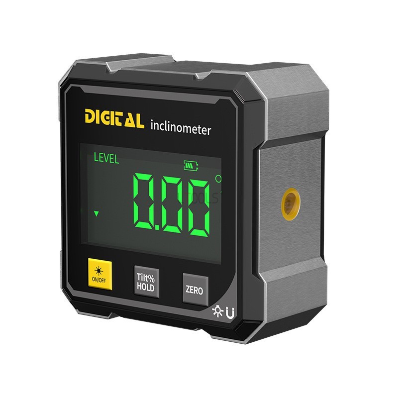 4-Sided Magnetic Digital Angle Finder 360° LCD Laser Protractor Gauge