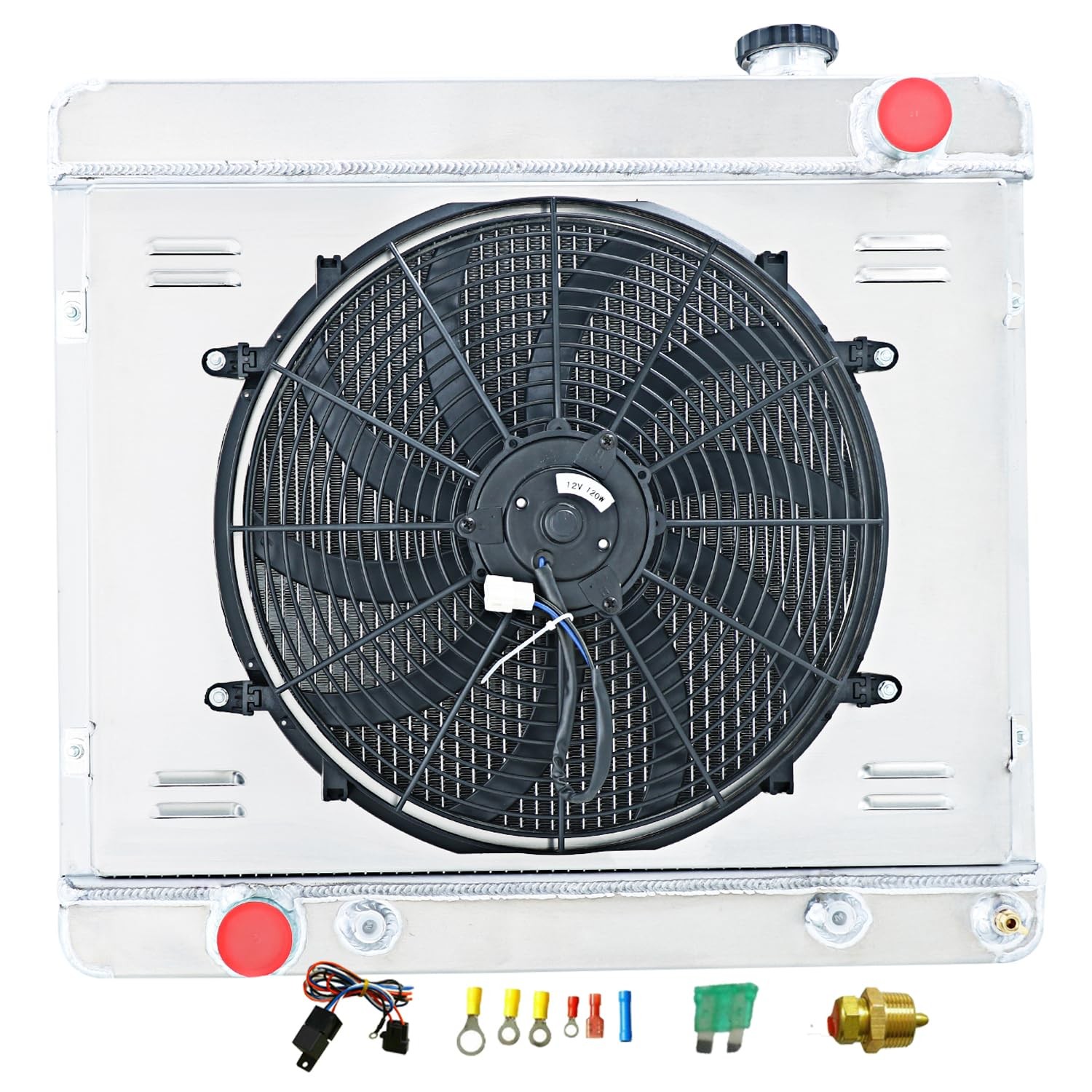 4 Row Aluminum Radiator Shroud Fan Relay 1960-1964 for Buick Electra LeSabre Wil