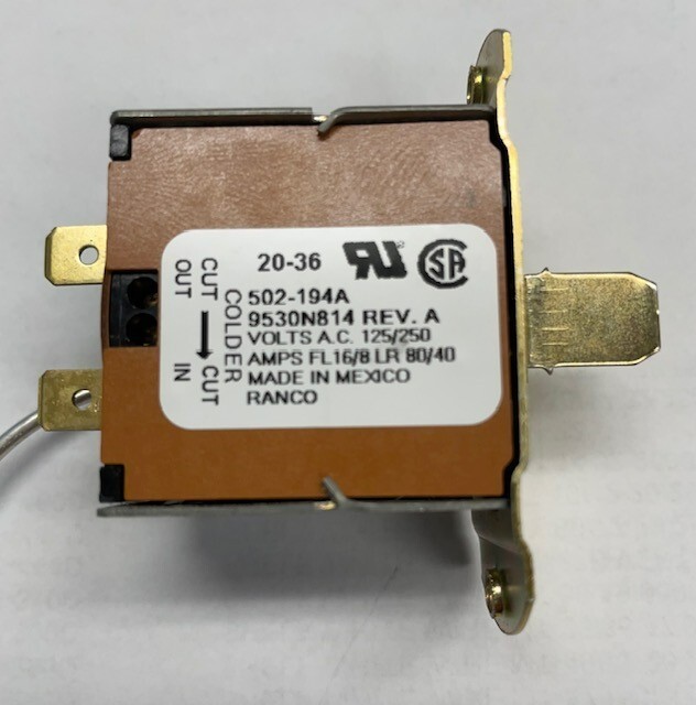 Ranco 9530N814 Cold Control Thermostat for Beverage Air 502-139A 502-194A