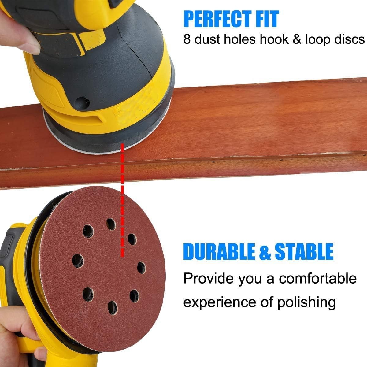 2pc 5" 8-Hole Metal Replacement Sander Sanding Pads for Dewalt Sander Hook Loop