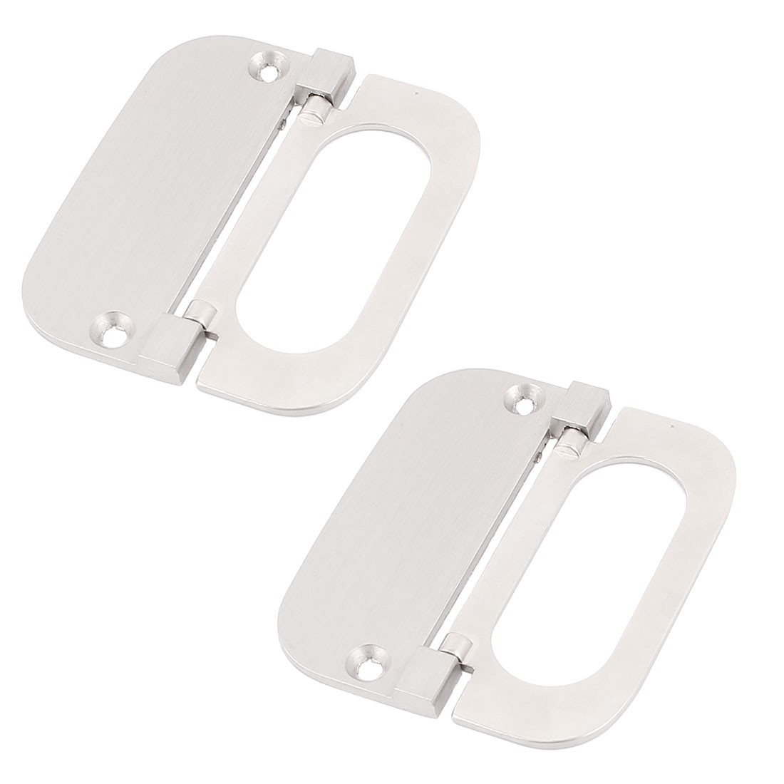 Cupboard Drawer Metal Flush Mount Door Pull Handle Silver 2pcs