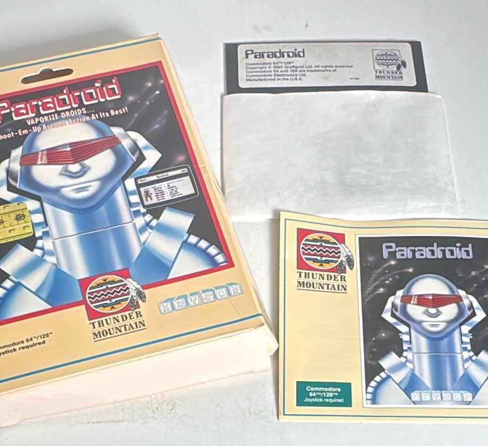 Paradroid Commodore 64 128 Thunder Mountain Boxed Complete Vintage Game 1985