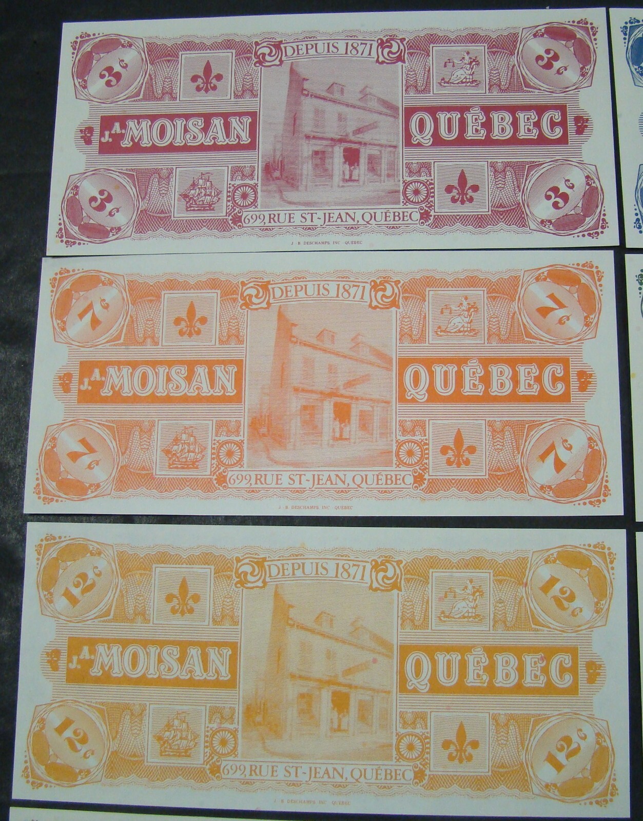 1984 Canada 3 Sous thru Dollar Moisan Quebec Matching Serial Numbers 12 Notes