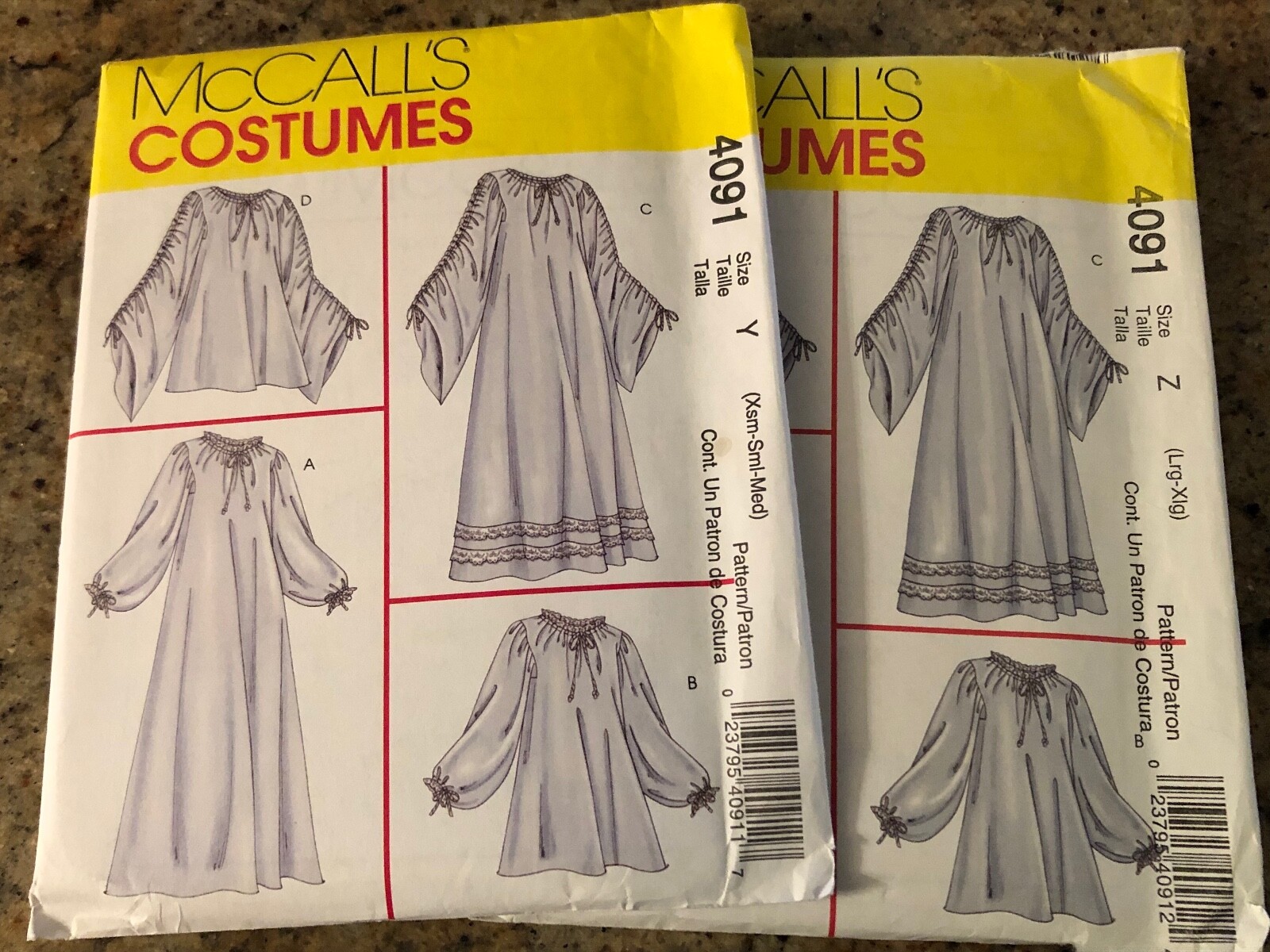 🌻 McCALL'S #4091 - LADIES RENAISSANCE CHEMISE COSTUME PATTERN XS-MED/LG-XLG FF