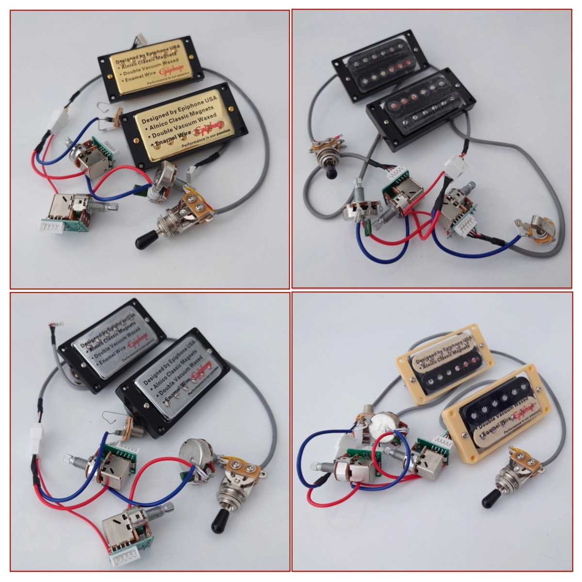 Humbucker Guitar Pickup 4C Set with 2V1T Push Pull Wiring Harness for SG Guitar