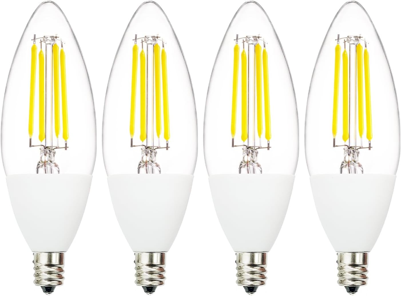 Jaspertronics™ Dusk to Dawn B11 LED Candelabra Bulbs, 5000K, 4W, E12 Base, 4