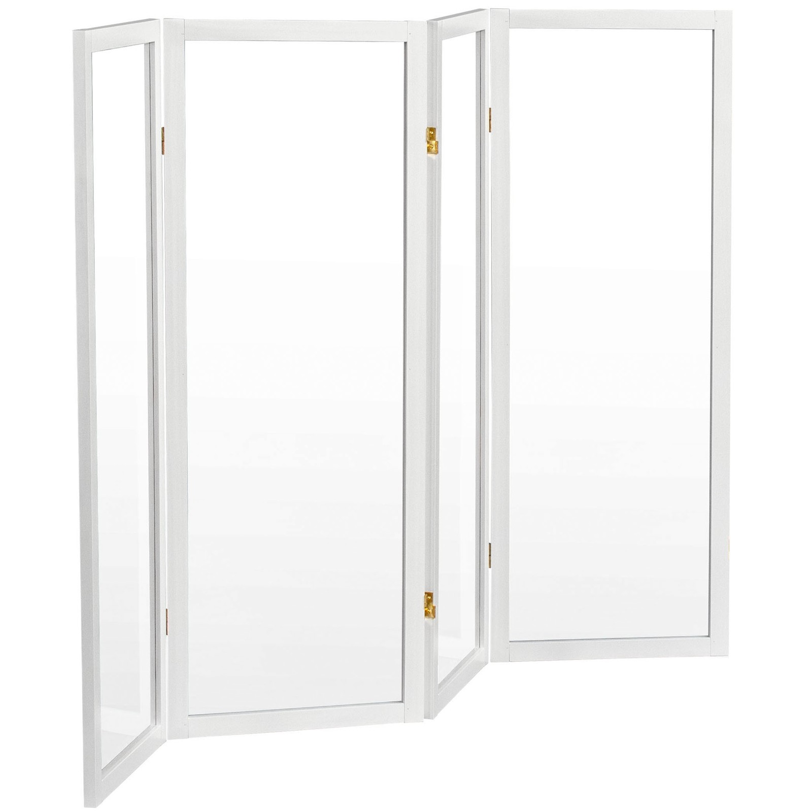 4 ft. Short Clear Plastic Partition White 4 Panel